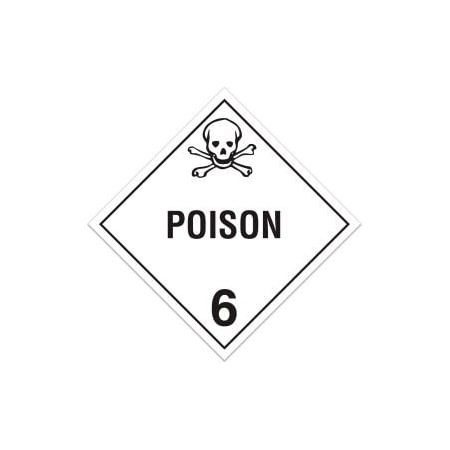 Top Tape And  Label. INCOM Class 6.1 Toxic Substances Rigid Plastic Placard - 100/Pkg TA600SS